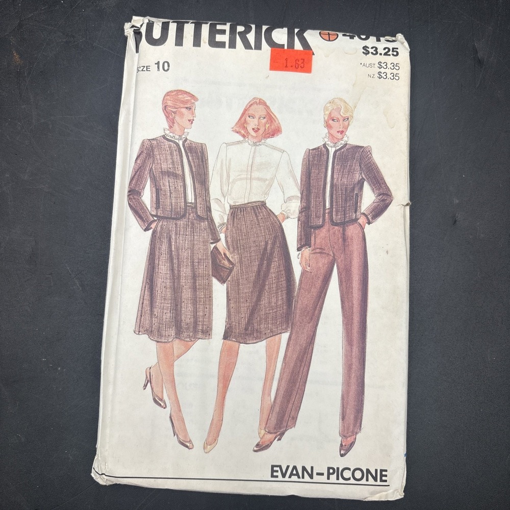 70s Butterick Miss Jacket,Blouse,Skirt,Pants Pattern 4015 SZ 10 NEW Evan Picone